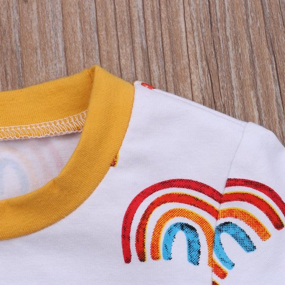 Rainbow Girls Long Sleeve White Outfit Set - Picture 2 of 4